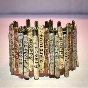 Metal Cuff Positivity Bracelet